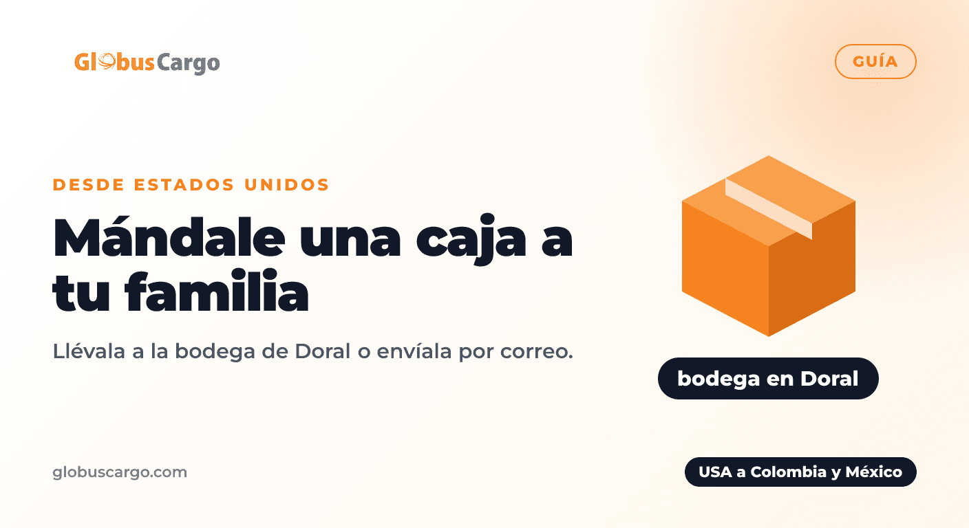 Caja lista para enviar desde Estados Unidos a la familia en Colombia o México