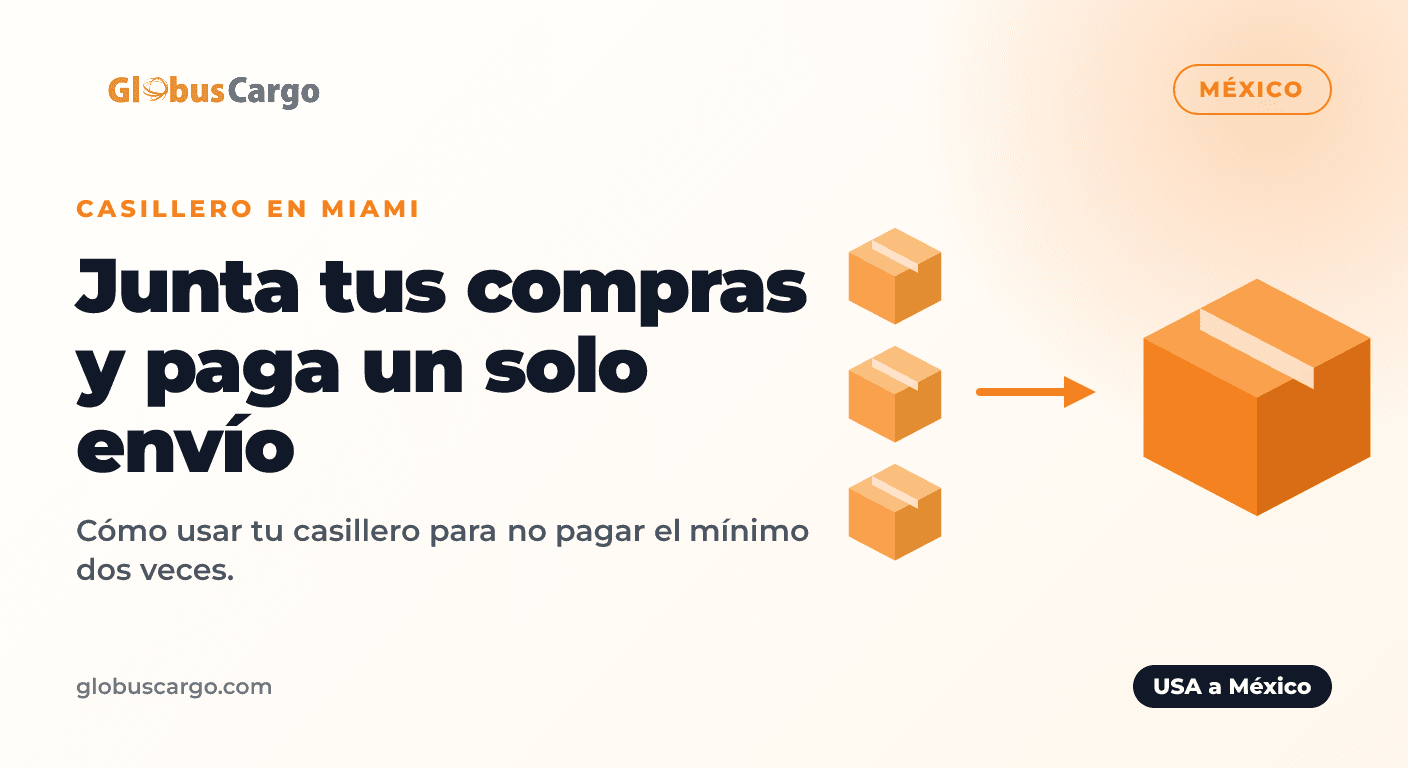 Varias compras de tiendas de USA juntas en un casillero de Miami